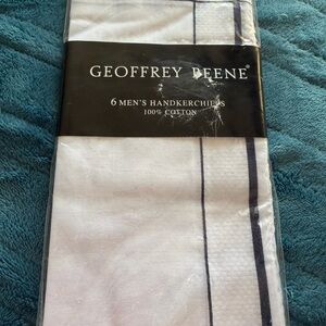 Geoffrey Beene White and Navy Pocket Squares